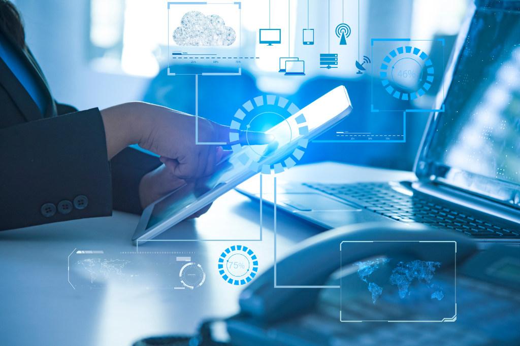 Gray Blue Illustrative Digital Marketing